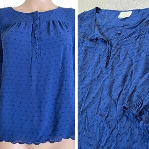 Maeve Anthropologie Emmeline Royal Blue Blouse